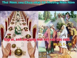 ĐỪNG ĐỂ CẢ MỘT ĐỜI BẬN RỘN KHIẾN TA BỎ LỠ TIỆC CƯỚI CỦA THIÊN CHÚA
