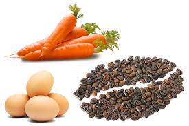 6 Cà rốt, trứng và hạt cà phê